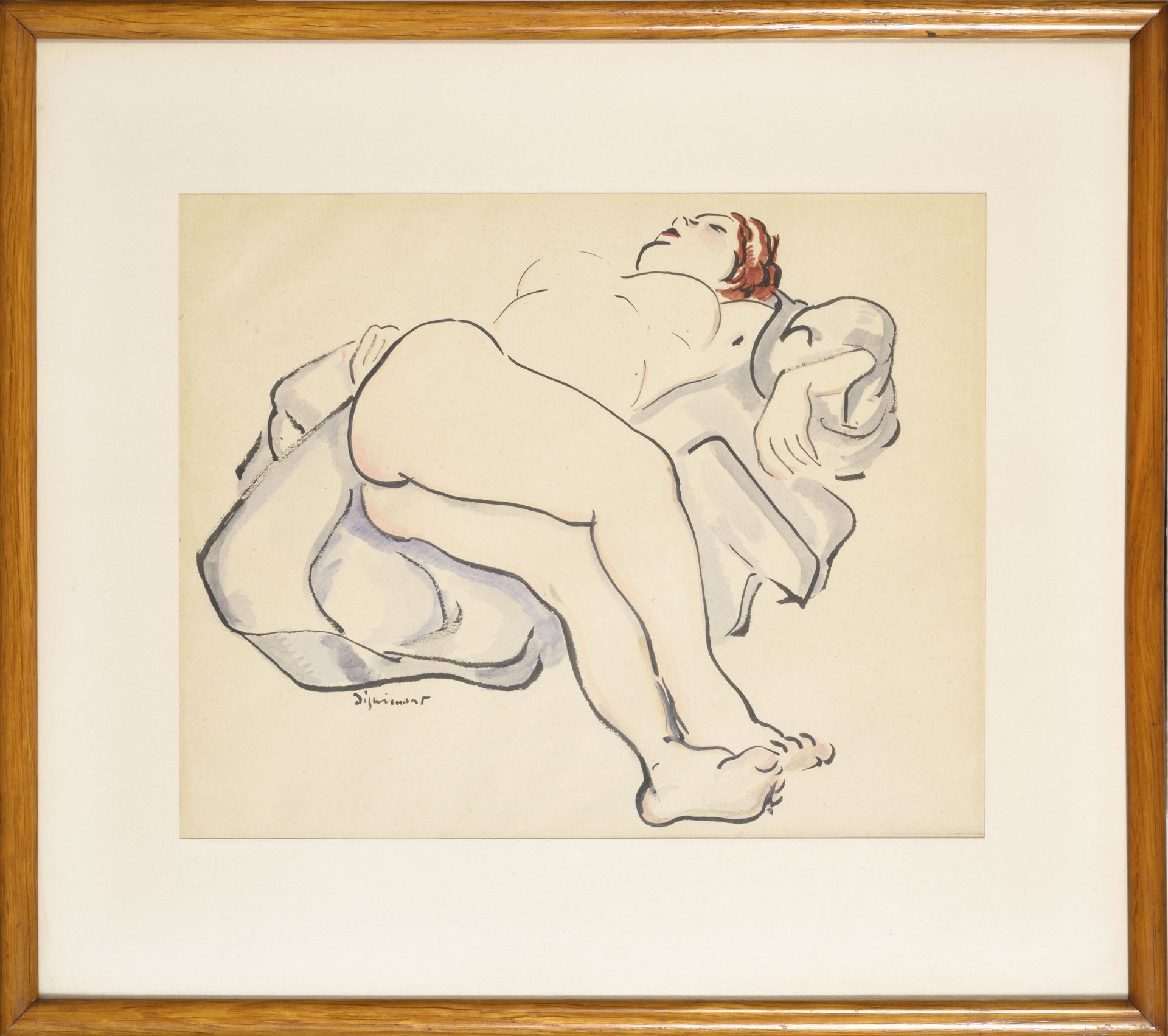 André DIGNIMONT (1891-1965) 安德烈-杜维蒙(1891-1965)

坐着的年轻女人

纸上水彩画，左下角签名

23 x 30 cm&hellip;