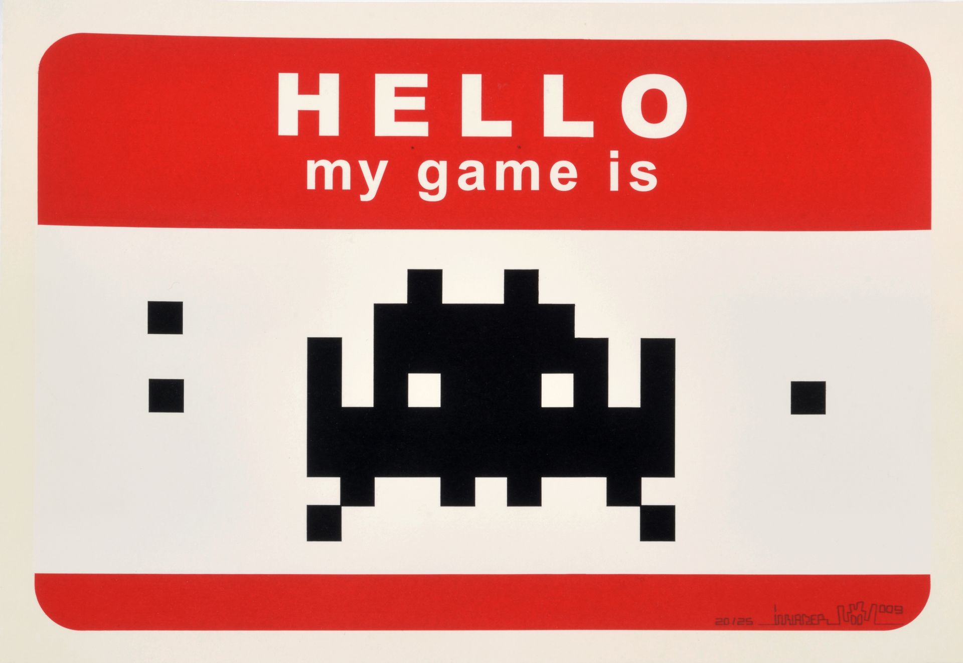 INVADER (Français, né en 1969) Hello My Game Is (Red), 2009

Sérigraphie 3 coule&hellip;