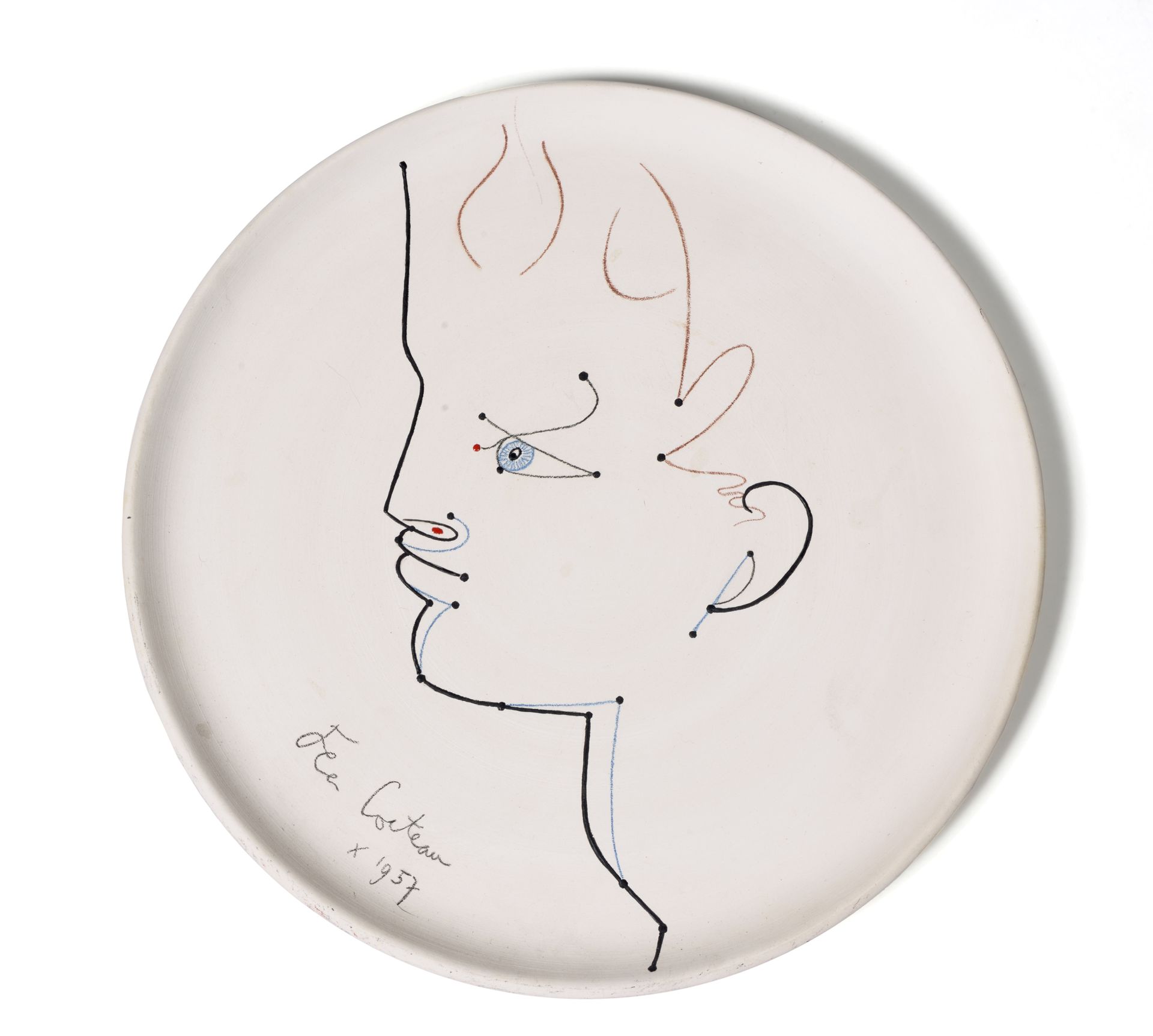 Jean COCTEAU (1889-1963) Jean COCTEAU (1889-1963)
Antinoüs, 1957
Assiette en ter&hellip;