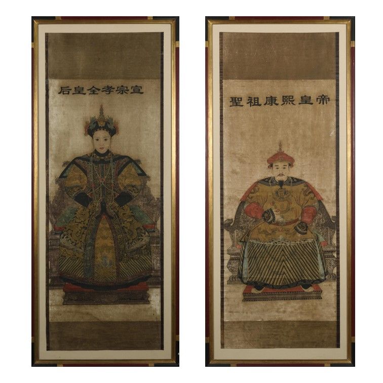 Null Couple de dignitaires
Paire de peinture sur tissu
167 x 62 cm
Encadré