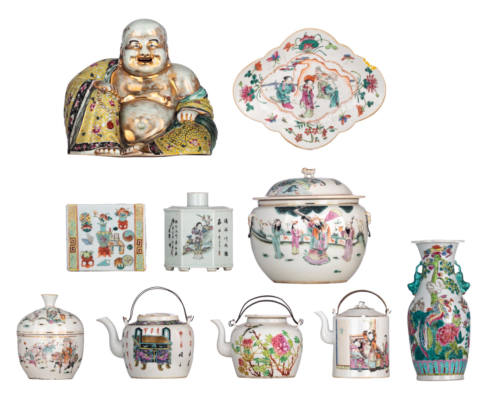 A collection of Chinese famille rose porcelain ware, late 19thC/Republic period &hellip;