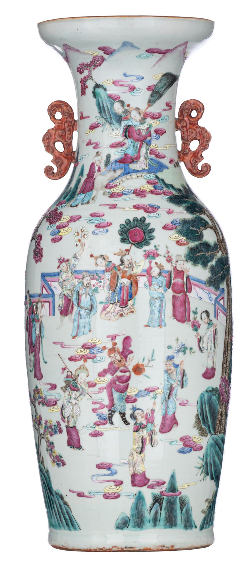 A Chinese famille rose 'Immortals' vase, 19thC, H 62 cm A Chinese famille rose '&hellip;