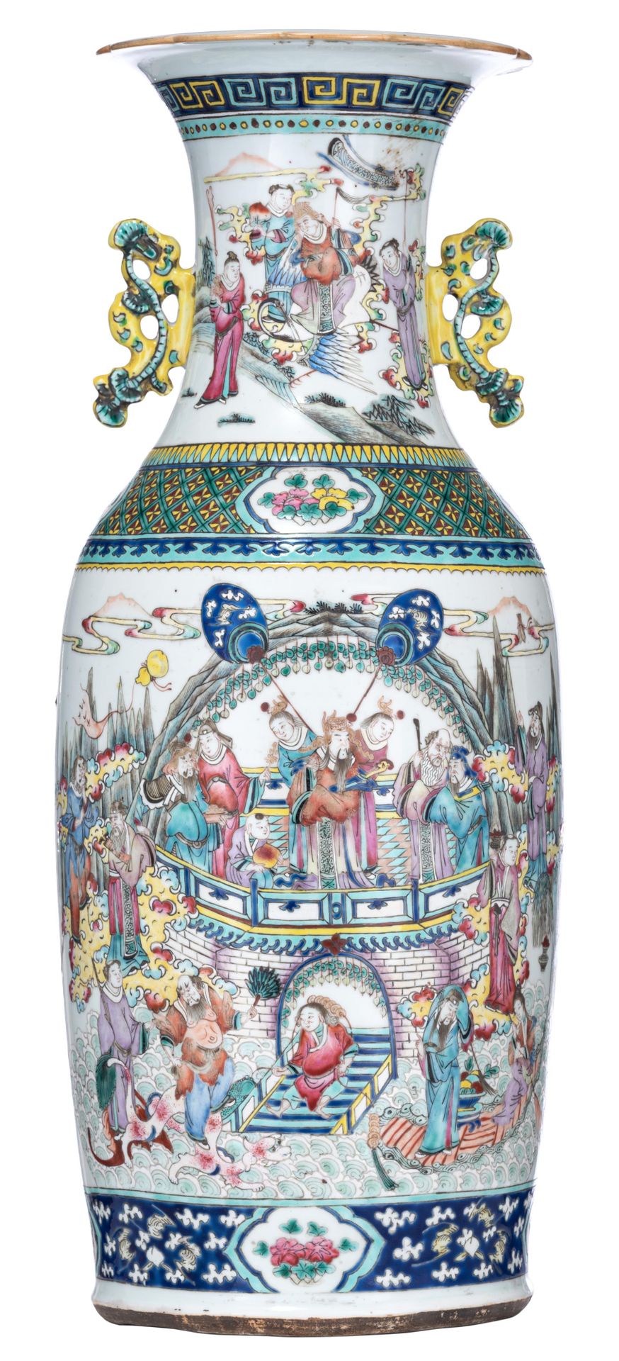 A Chinese famille rose vase, 19thC, H 60 cm A Chinese famille rose vase, 19thC, &hellip;