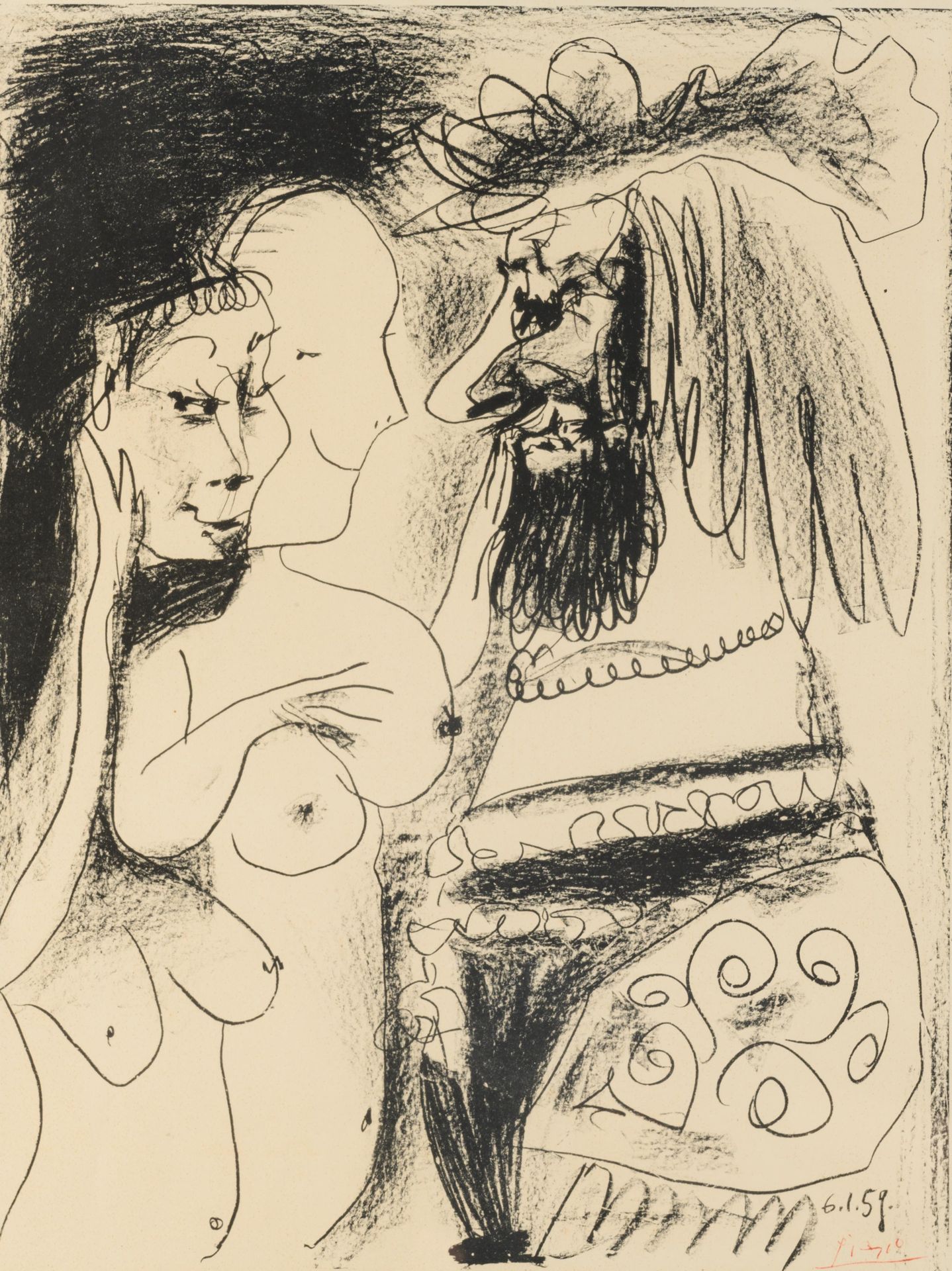 Pablo Picasso (1881-1973), 'Le vieux Roi', lithograph, 50 x 65 cm Pablo Picasso &hellip;
