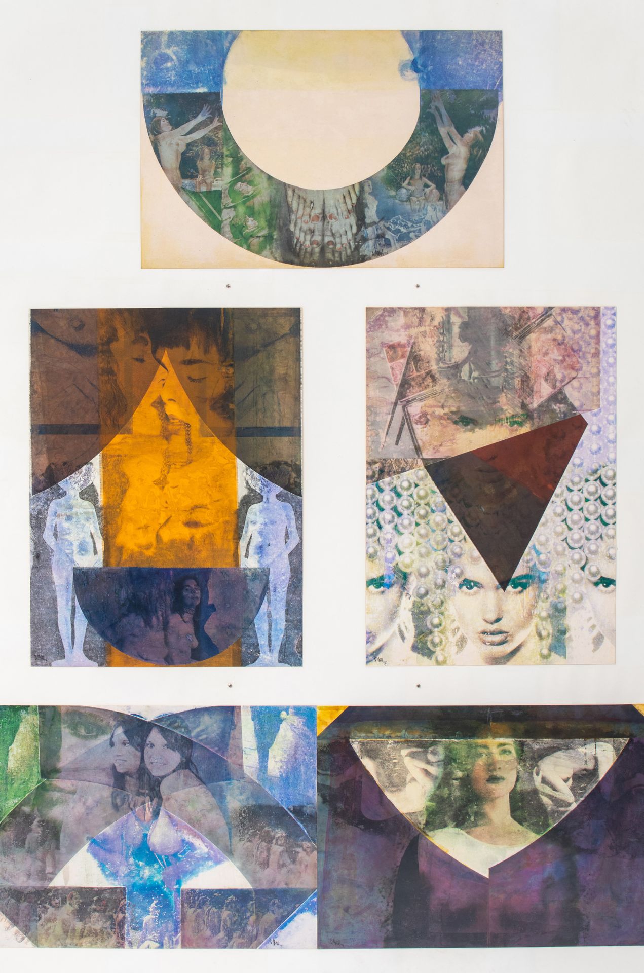 Pol Mara (1920-1998), Mandala, five watercolours on paper, 1995, 130 x 195 cm Po&hellip;