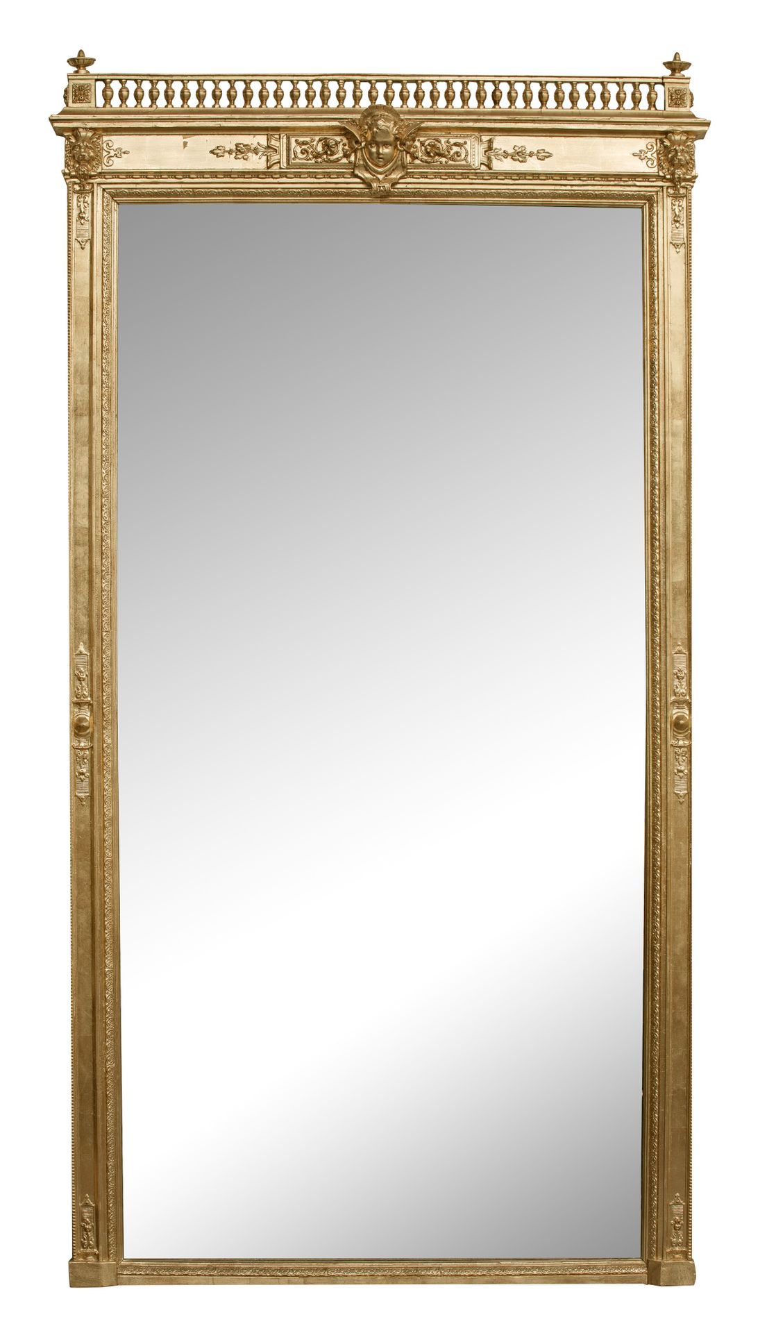 A large Neoclassical giltwood trumeau mirror, H 242 - W 120 cm Un grand miroir t&hellip;