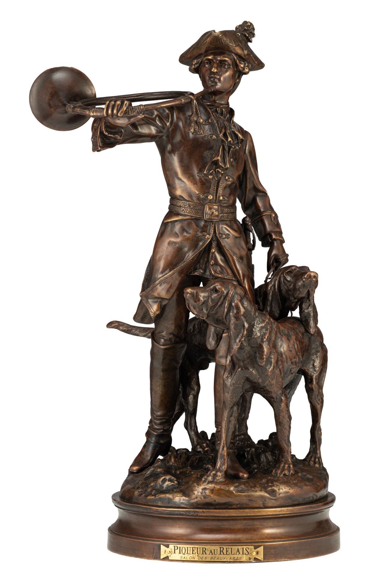 Hippolyte Moreau, 'Piqueur au Relais', patinated bronze, H 50 cm Hippolyte Morea&hellip;