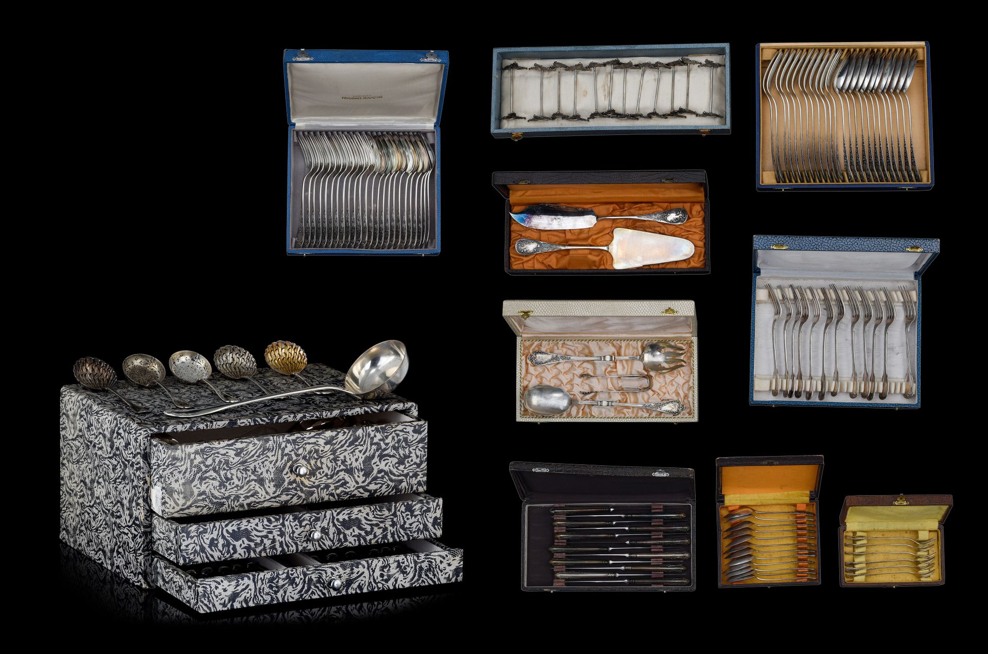 A various collection of silver cutlery by Delheid and Delheid-Freres, total weig&hellip;