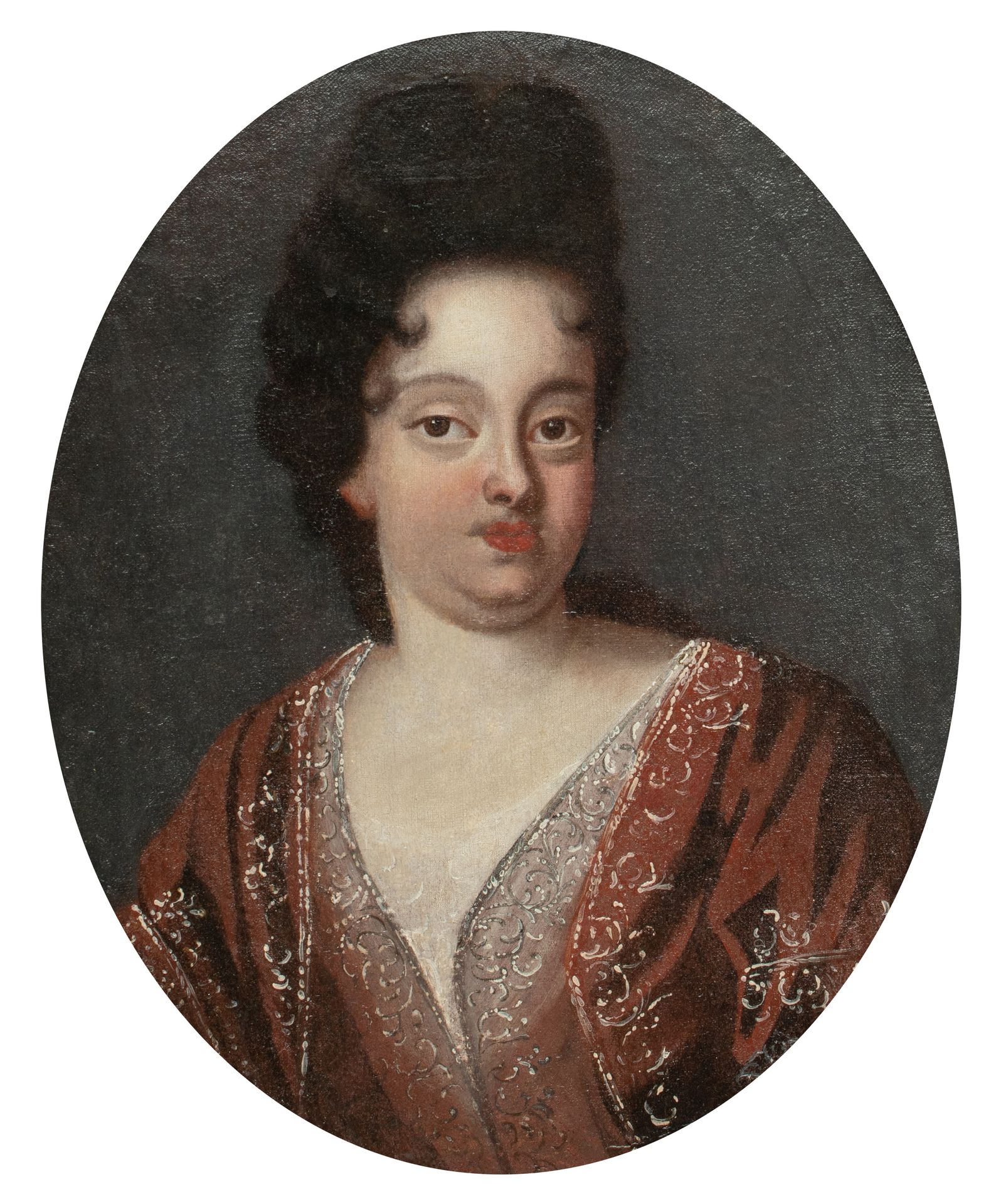 The portrait of Anne Genevieve de Bouillon de la Tour d'Auvergne, 18thC, oil on &hellip;