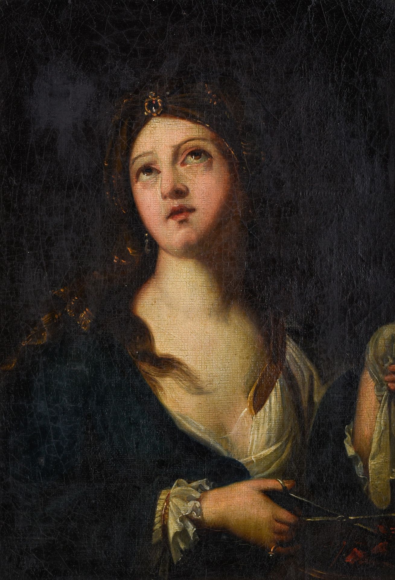 The portrait of Sainte Richarda of Andlau, 18thC, oil on canvas, 24 x 32 cm Andl&hellip;