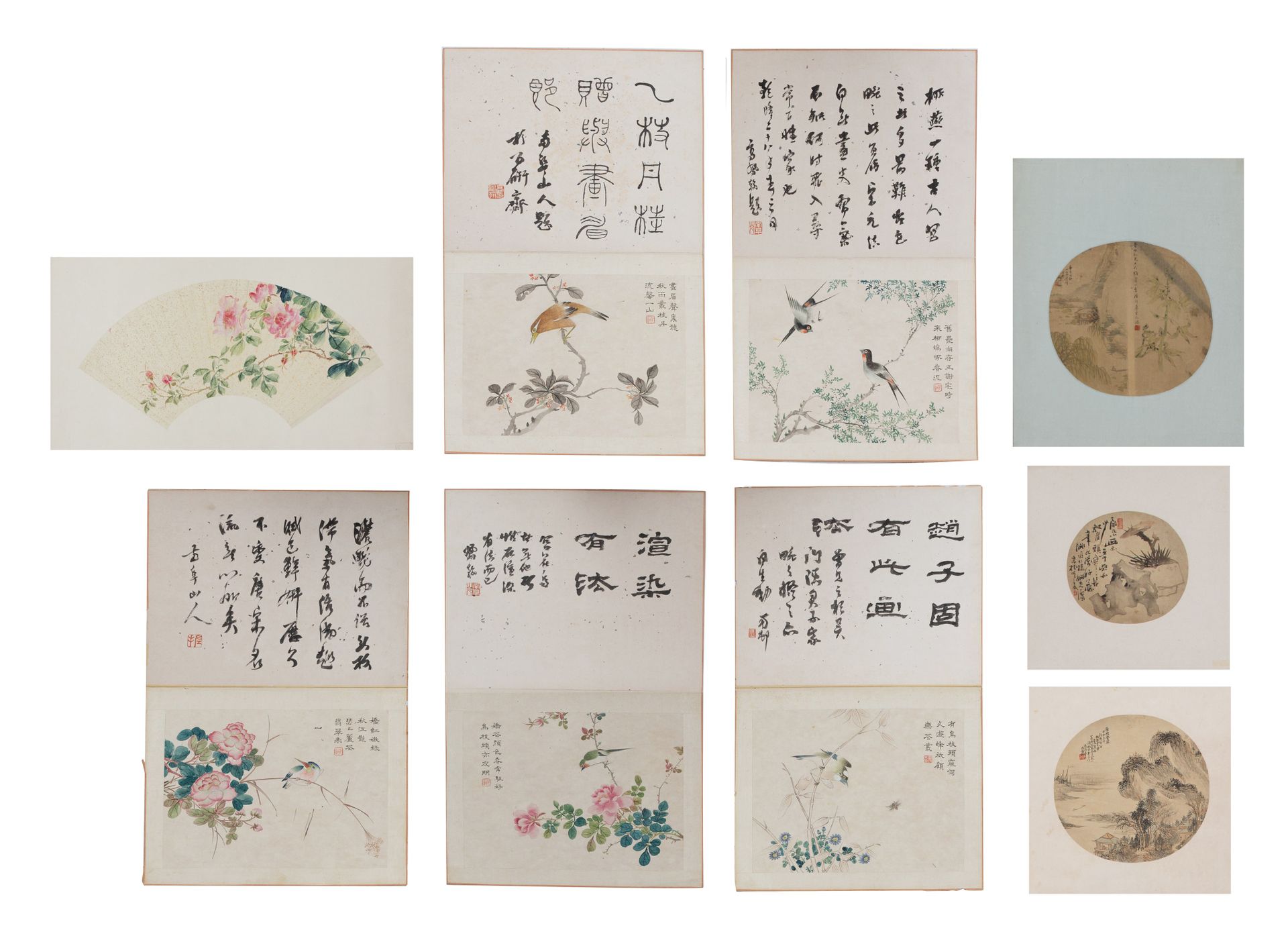 Various Chinese paintings including works from various artists, landscapes, flow&hellip;