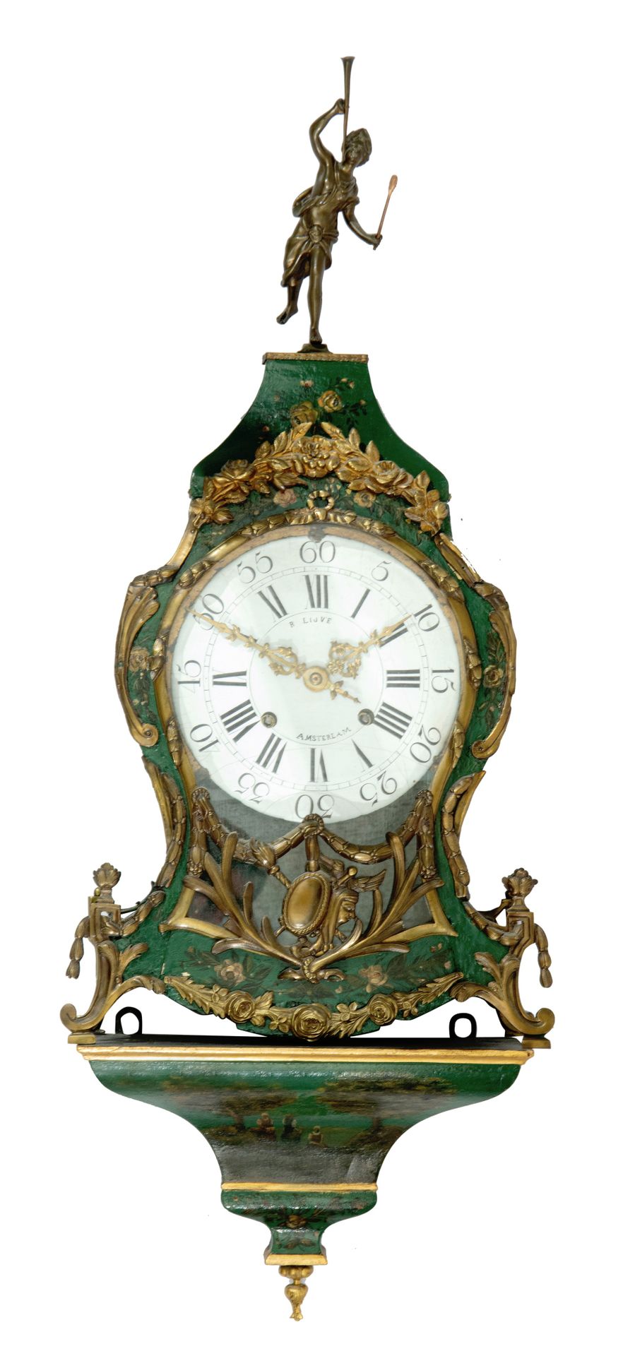 A Neoclassical Vernis Martin cartel clock, the dial signed 'R. Lijve, Amsterdam'&hellip;
