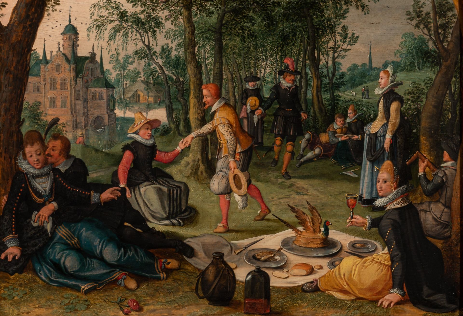 Sebastiaan Vrancx (studio of), Courtly company at the picnic in the park, 17thC,&hellip;