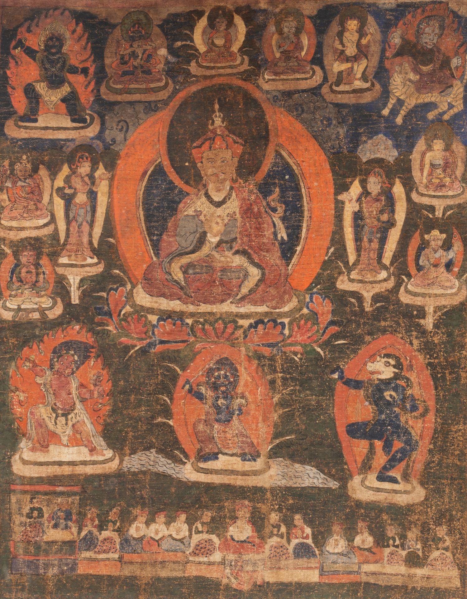 A Nepalese buddhist thangka, 18th/19th century, 59 x 75 cm 一幅尼泊尔佛教唐卡，18/19世纪，59 &hellip;