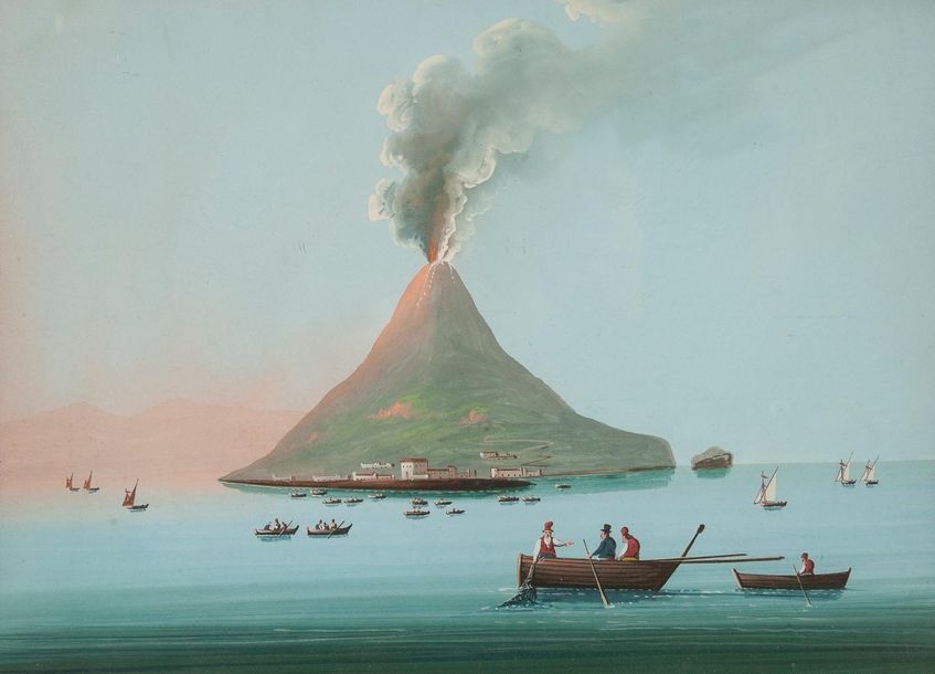 Null Ecole Napolitaine du XIXe siècle
Vue du Stromboli
Gouache
A vue : 31 x 42 c&hellip;
