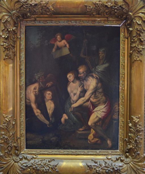 Null Ecole italienne du XVIIIe siècle.
Vénus au miroir
Huile sur panneau
Porte u&hellip;
