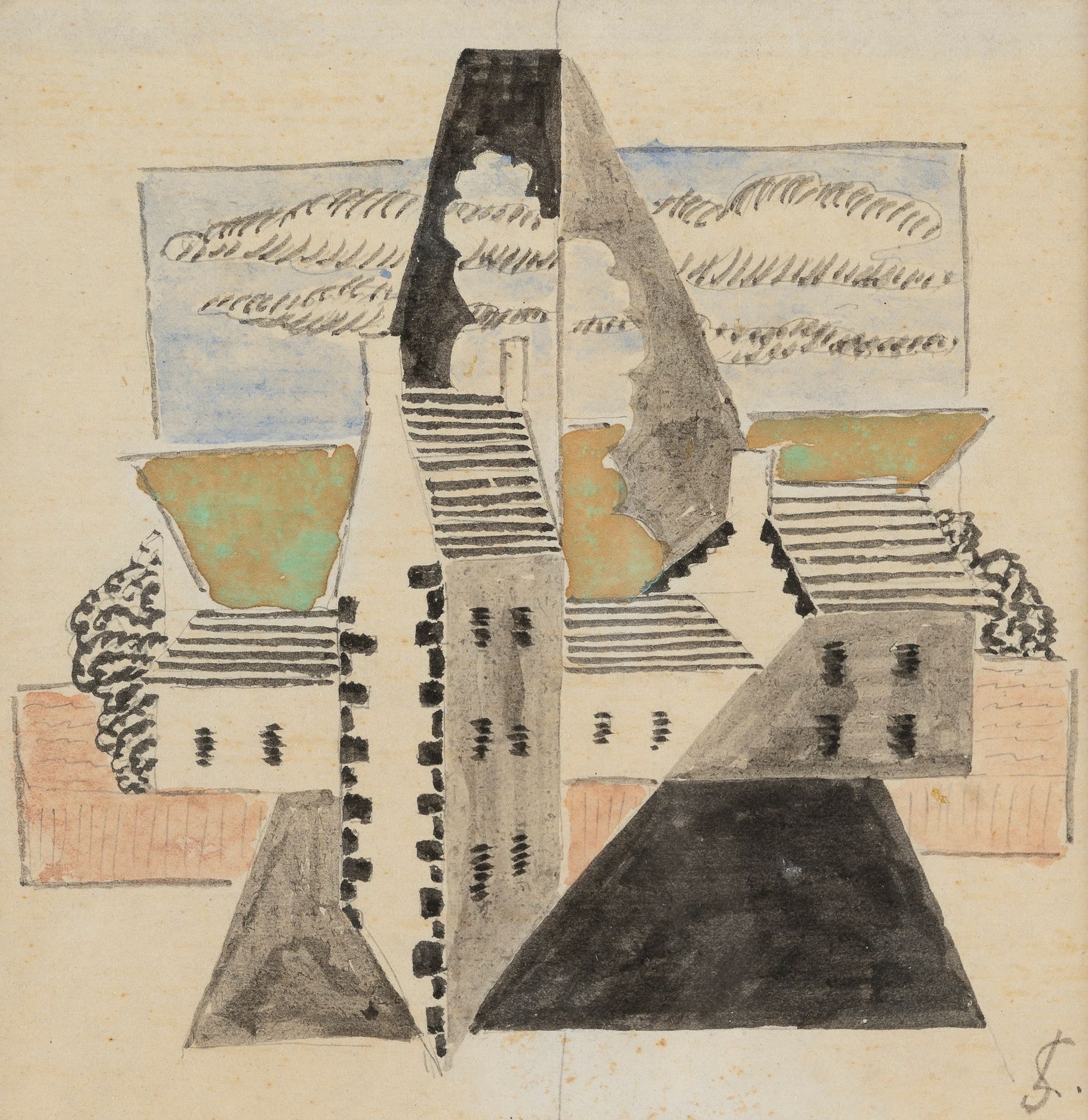 Null Léopold SURVAGE (1879 - 1968)

City

Drawing

Monogrammed lower right

Sigh&hellip;