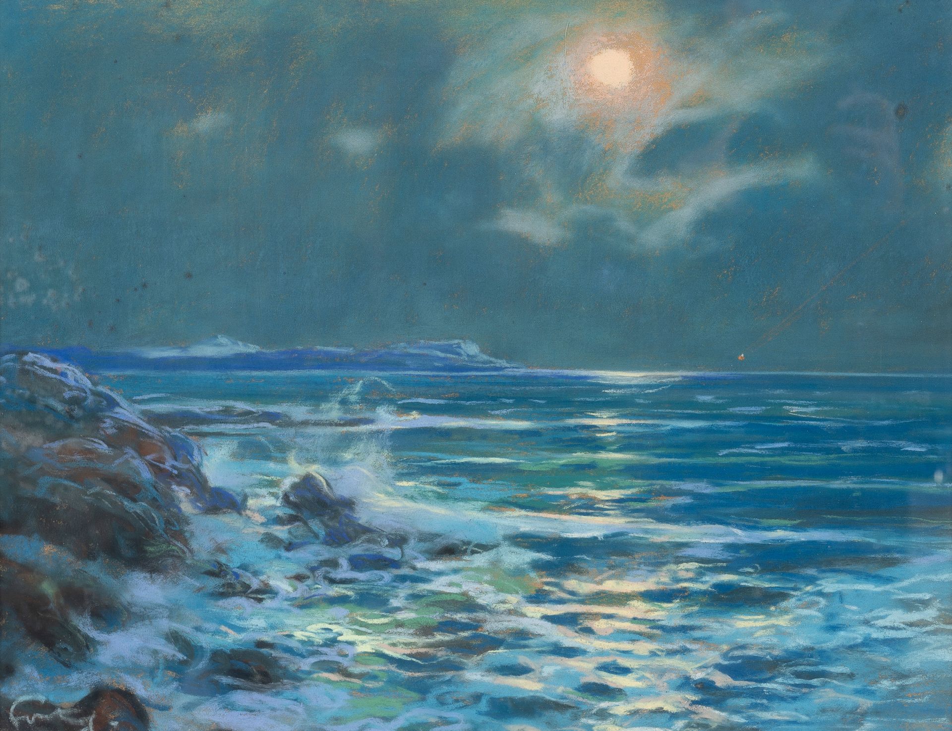 Null 
Louis FORTUNEY (1875 - 1951)


Mar en luna llena




Pastel firmado abajo &hellip;