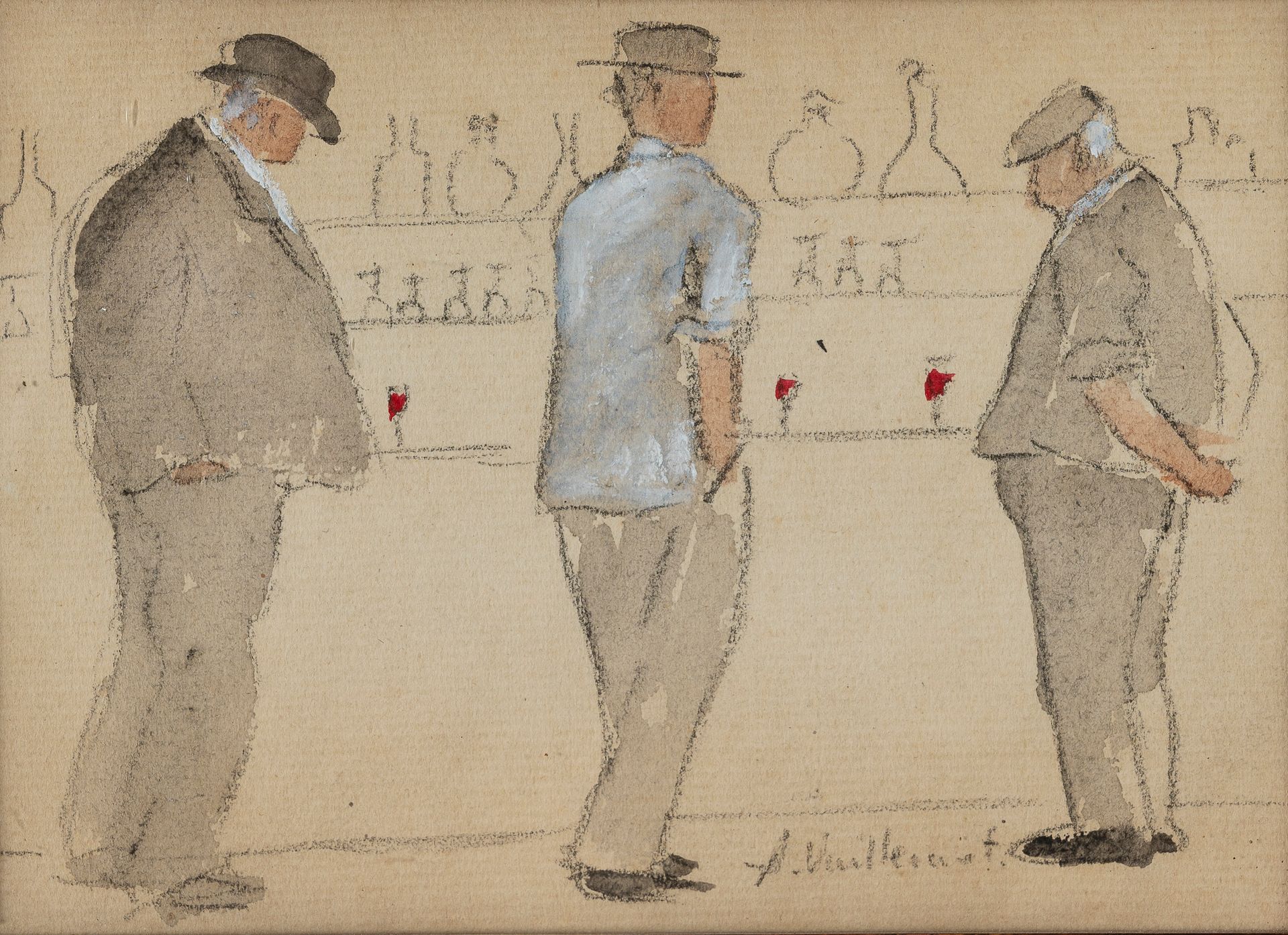 Null Auguste VUILLEMOT (1883 - 1970)

Three men at the counter

Watercolor and p&hellip;