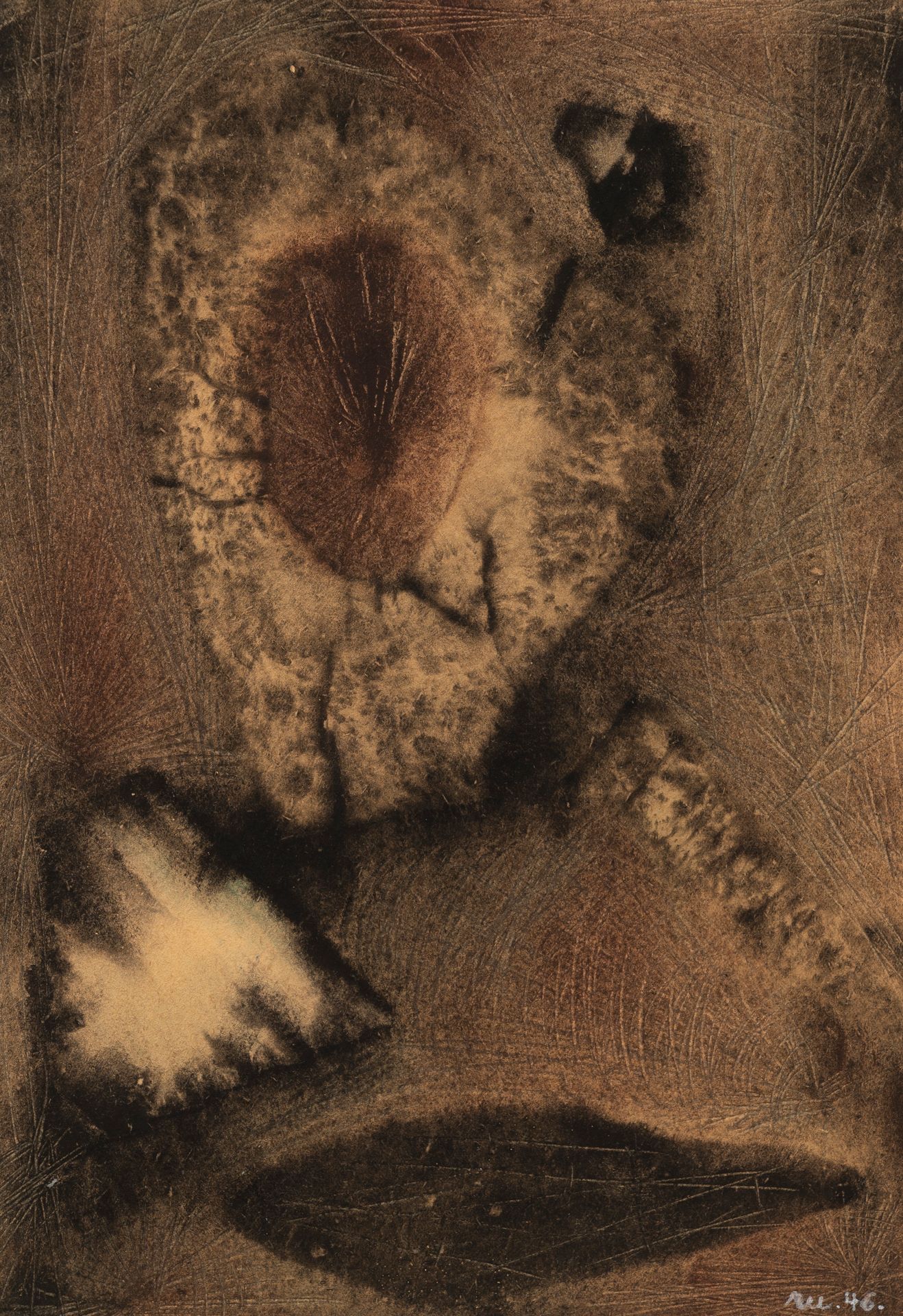 Null 拉乌尔-乌巴克(1910-1985)

化石

混合媒体，右下角有图案和日期 "46"。

27 x 18,5 cm