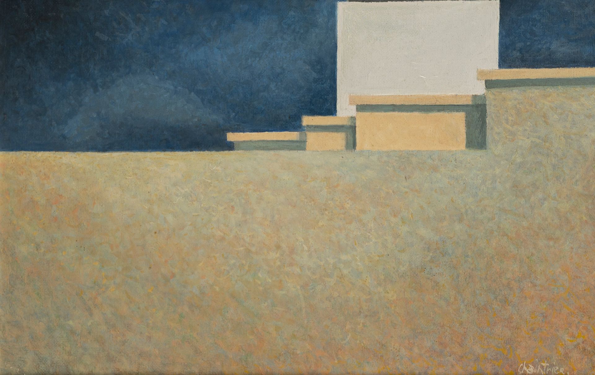 Null Jean CHAINTRIER (1933)

白塔（主题：城市景观），1988年

布面油画，右下方有签名，背面有会签和标题。

38 x 25厘米