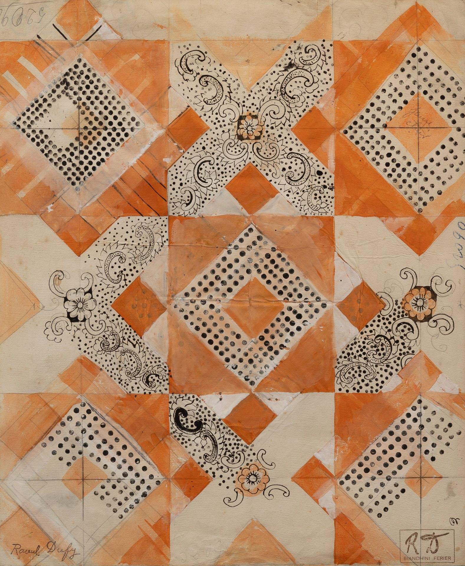 Null 拉乌尔-杜菲 (1877-1952)

"Bianchini-Ferier的织物项目"。

纸上铅笔和水粉画，右下方有首字母RD的印章，左下方有签名的&hellip;