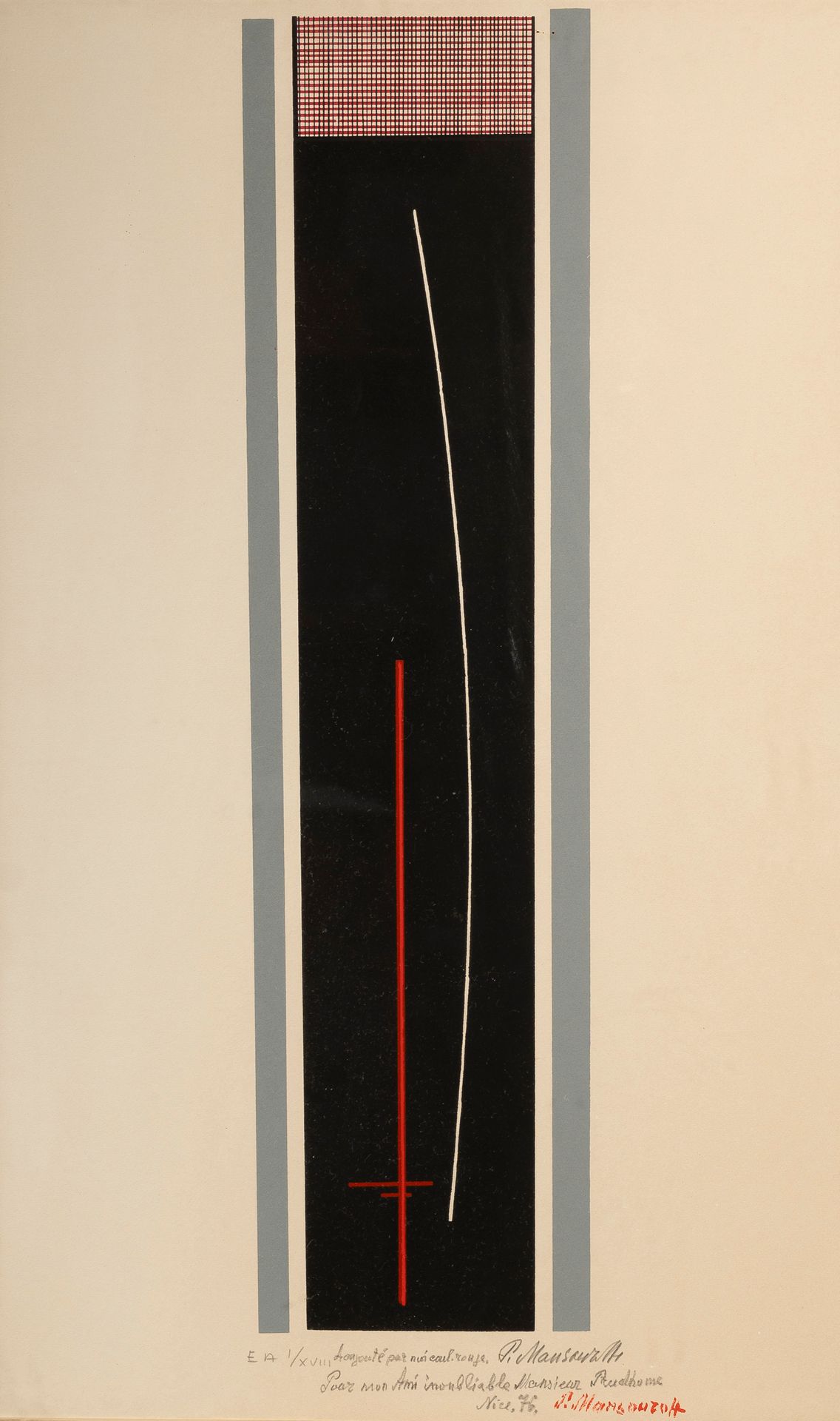 Null 帕维尔-安德烈耶维奇-曼苏罗夫(1896-1983)

构成

彩色石板画，被誉为 "艺术家的预演"，编号为1/18，已寄出，已签名，位于 "尼斯"，&hellip;