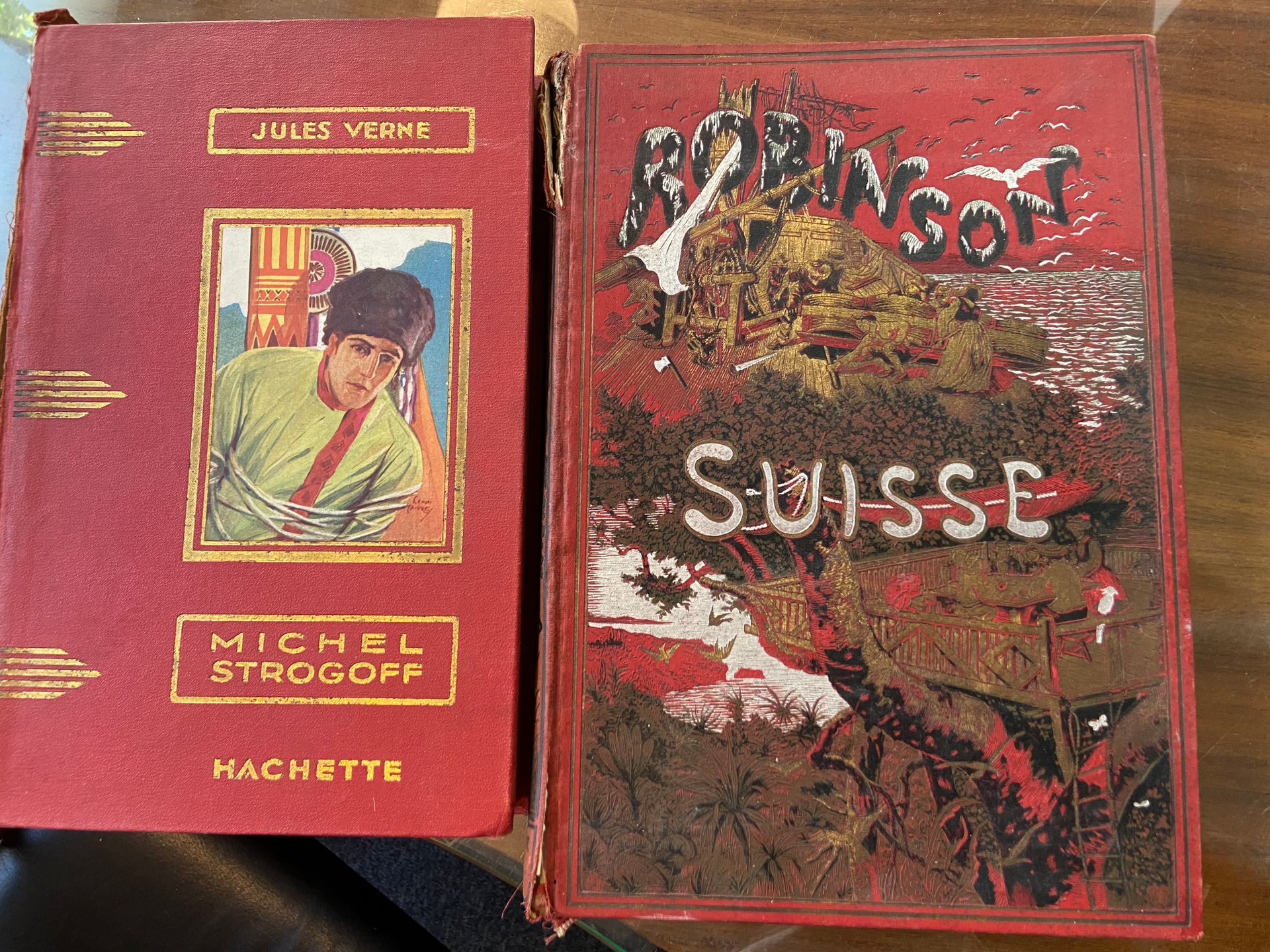 Null Lot de livres : Jules Verne / Robinson Suisse