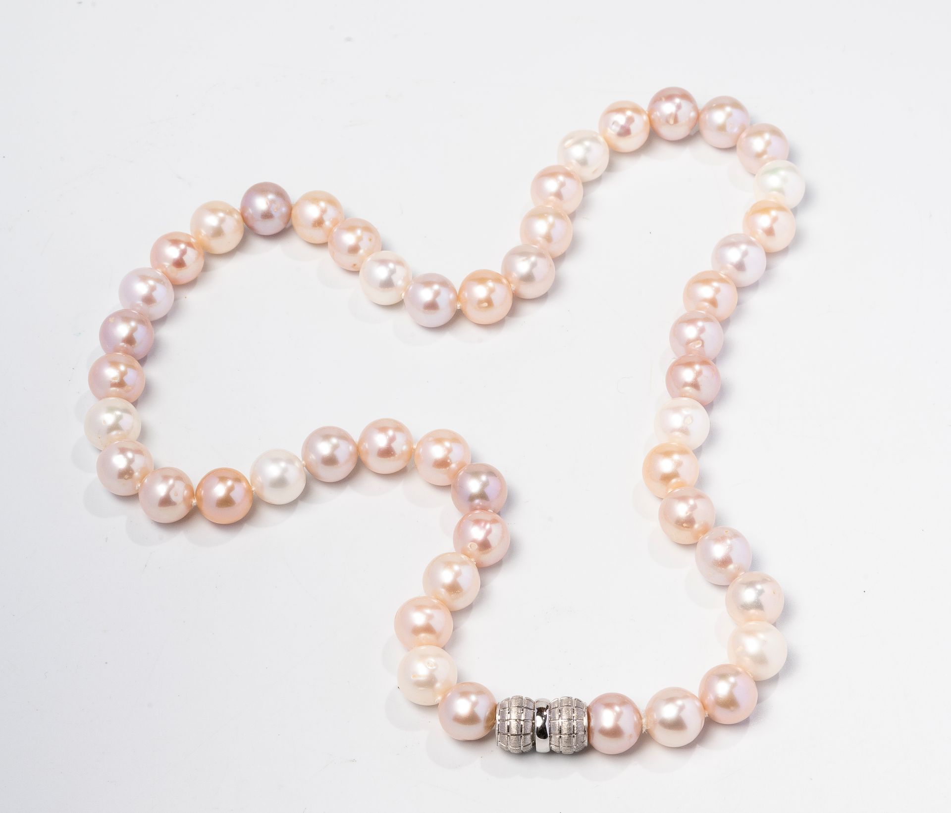 Null Collar gargantilla de perlas de agua dulce con cierre en oro blanco 750°/°°&hellip;