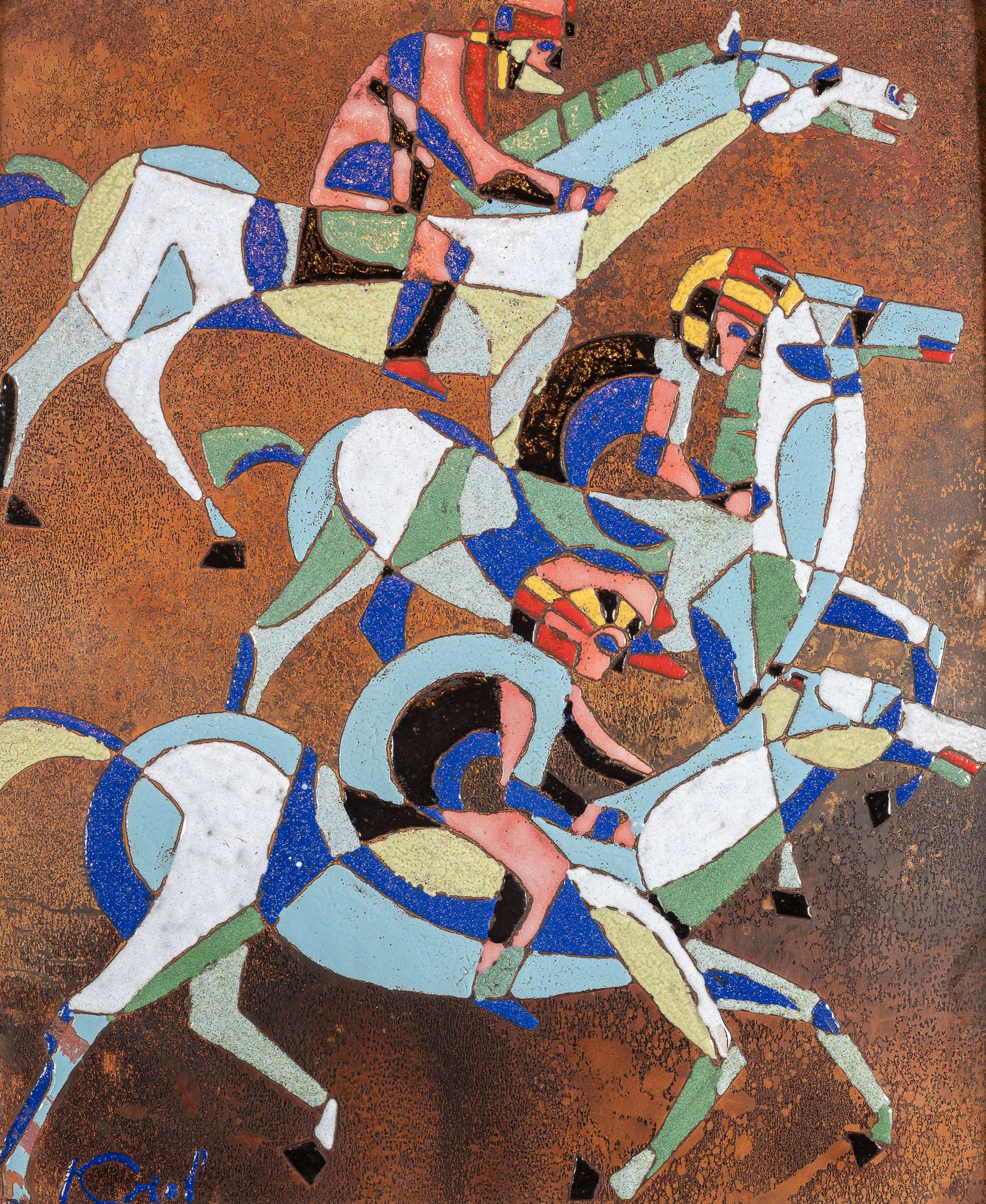 Null Abraham KROL (1919-2005)

Rennen mit Pferden

Emaille auf Tafeln

38 x 31 c&hellip;