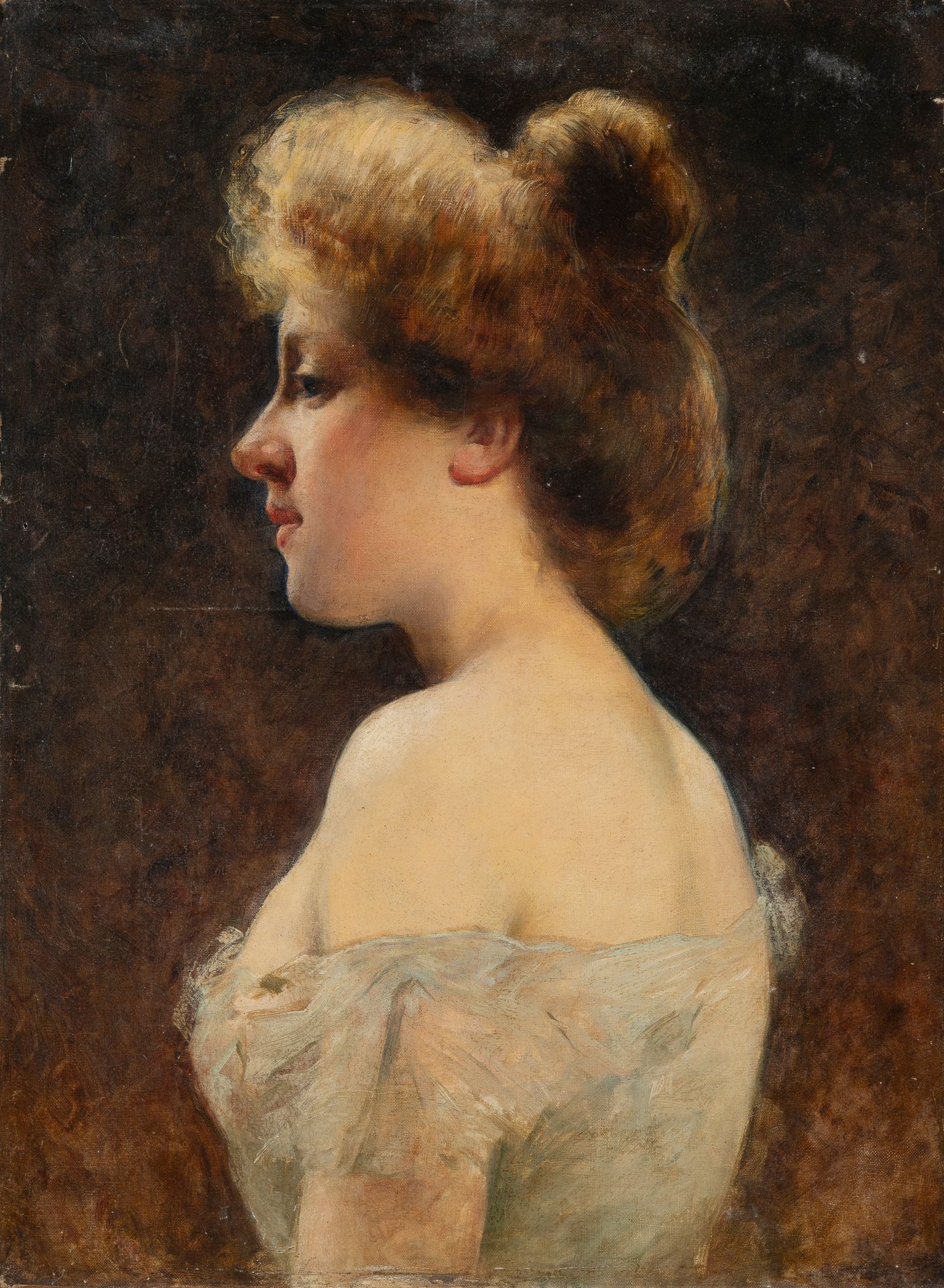 Null Escuela francesa del siglo XIX

Retrato de una mujer en negligé 

Óleo sobr&hellip;