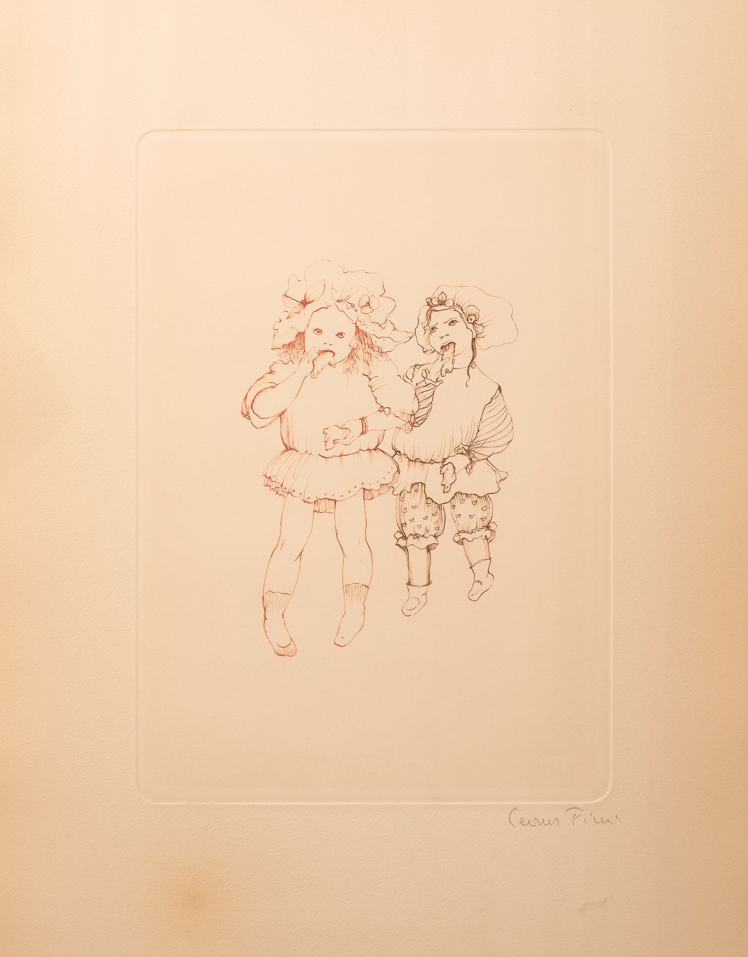 Null 莱昂诺-菲尼 (1907-1996)

两名身着服装的儿童

右下角签名的雕版画

54 x 37厘米