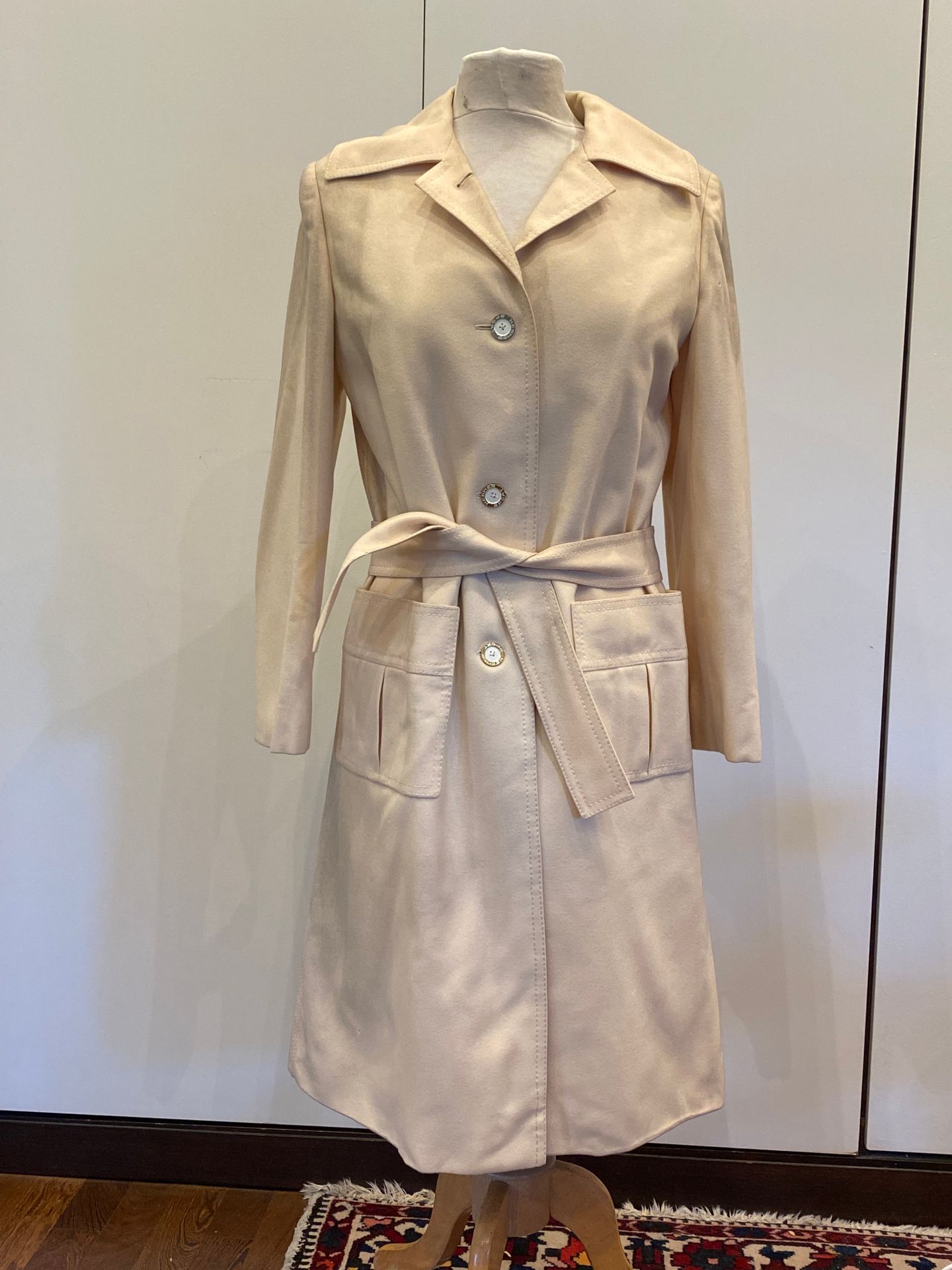 Null HERMES Sport, beige wool coat (to be cleaned, some small holes) Size 40