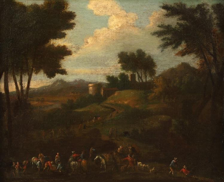 Null Ecole du Nord vers 1700

Cavalier et paysans dans un paysage italianisant

&hellip;