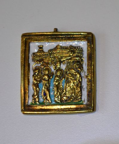 Null Icone de voyage en bronze, la présentation du Christ au Temple, recouverte &hellip;