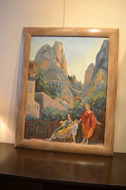 Null Paul GIRIEUD ( 1876-1948)
"Femmes au balcon".
Huile sur toile signée et dat&hellip;