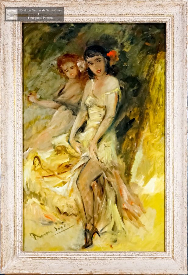 Null Marion JOSÉ, « Danseuses » huile sur toile signée en bas à gauche Dim. 79 x&hellip;