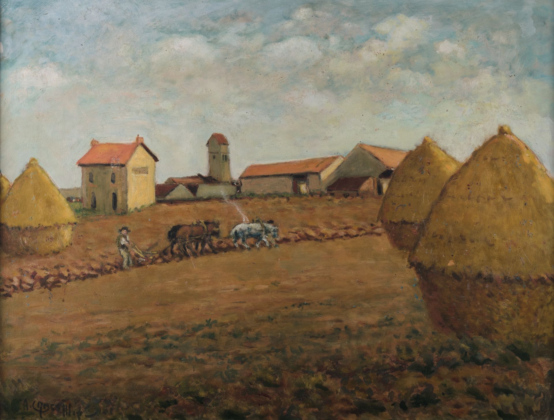 Null Augustin GRASS-MICK (1873-1963)
"Wissous. Les Terres"
Huile sur isorel.
Sig&hellip;