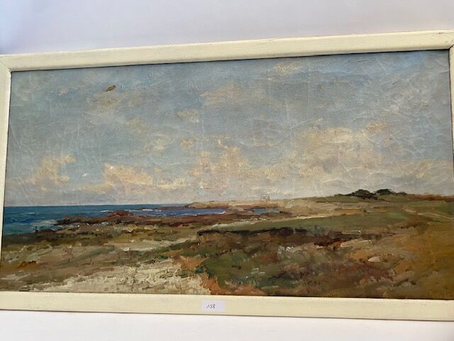 Null F.PELLETIERS - Vista de la orilla del mar en Bretaña
Óleo sobre lienzo
Firm&hellip;