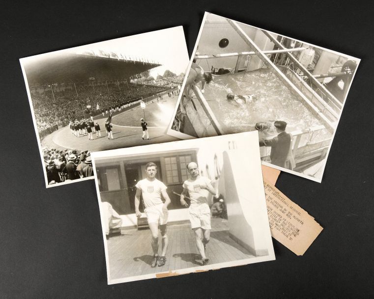Null Jeux Olympiques de 1924 à Paris 3 épreuves d'époque au format 18 x 24 cm, a&hellip;