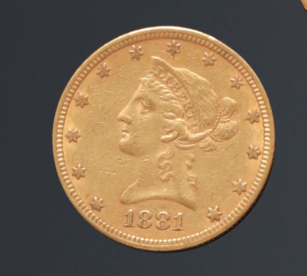 Null 美国

10美元金币，自由头像。1881.

16,69 g

穿着。