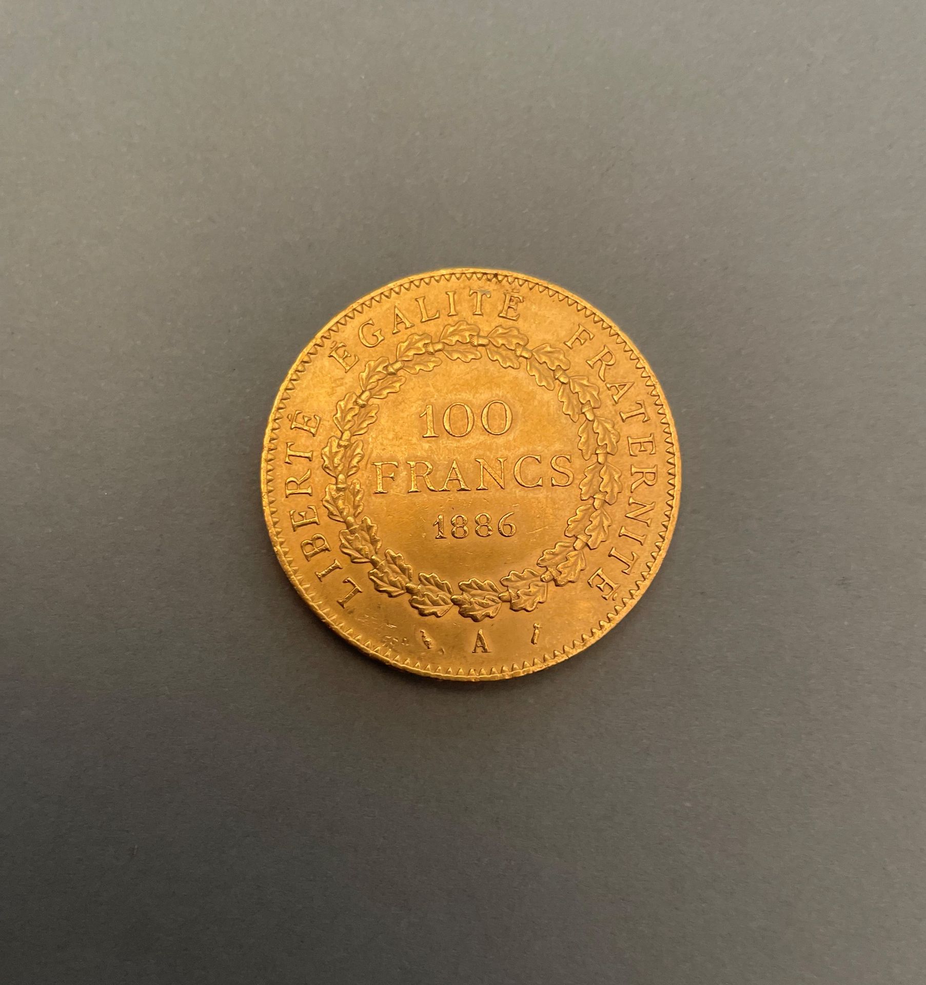 Null 第三共和国

100法郎的金币，Genie ,1886年，A.巴黎。

32,26 g.

刮伤。