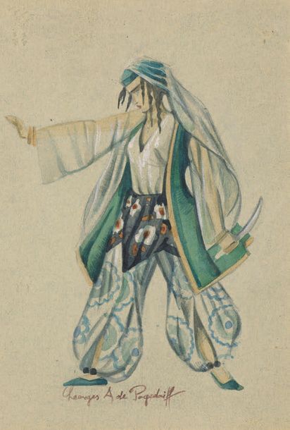 Georges de POGEDAÏEFF (Pogedaïevka 1894-1977 Paris) Projet de costume
Aquarelle &hellip;