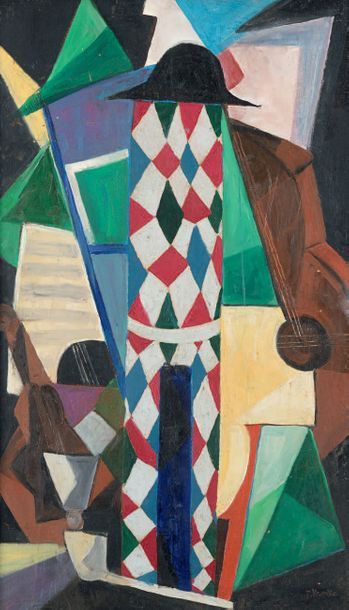 Federico KROMKA (Tchécoslovaquie 1890-1942 déporté) Composition cubiste
Huile su&hellip;