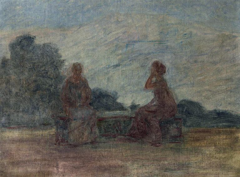Samuel HIRSZENBERG (1865-1908) Conversation sur un banc, 1901
Huile sur toile, s&hellip;
