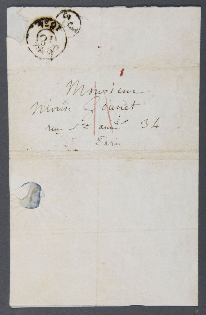 Null 贝利奥兹-赫克托 [La Côte-Saint-André, 1803 - Paris, 1869], 法国作曲家。

签名的亲笔信，写给M. Gou&hellip;