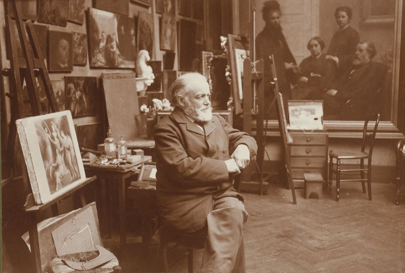 Null 孤独的人


方丹-拉图尔在他的工作室，约1901-1904年


裱在灰色吸墨纸上的银质印刷品，由方丹-拉图尔在裱件上签名并献给埃米尔-舒阿纳先生。&hellip;
