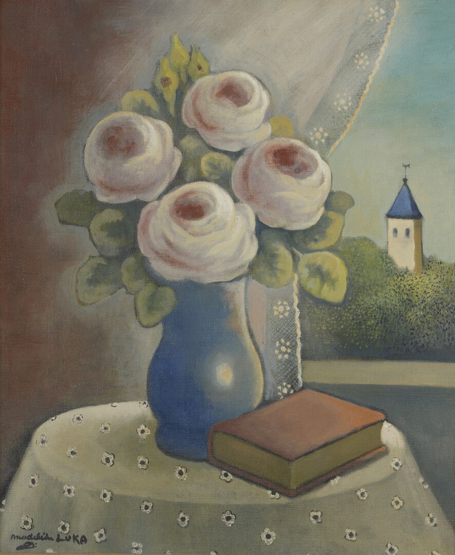 Null Madeleine LUKA (1894-1989)


Roses and red book


Oil on canvas, signed low&hellip;