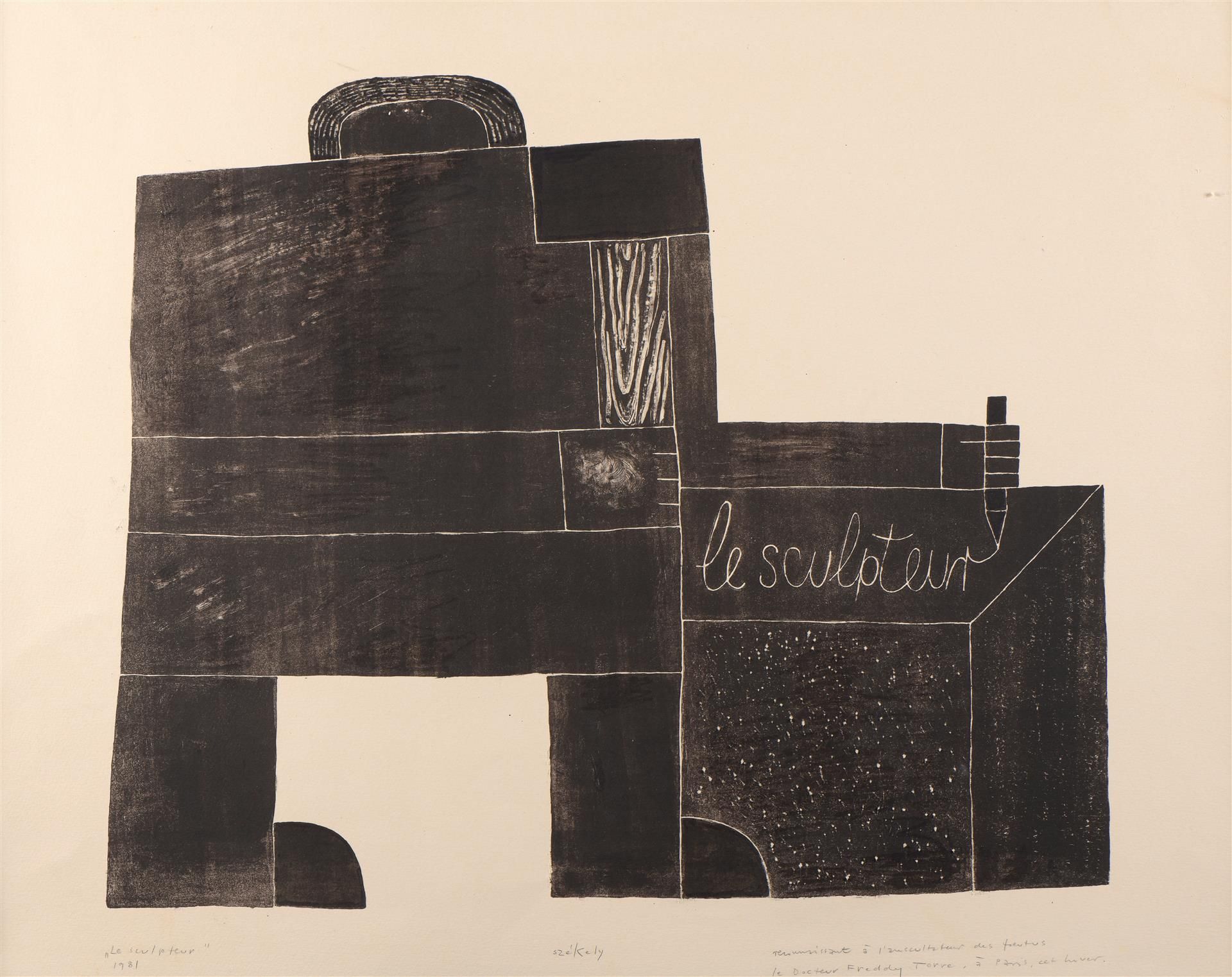 Null 皮埃尔-施凯利(1923-2001)


雕塑家, 1981


黑色印刷品，底部有标题、签名和奉献。


纸张尺寸：68,5 x 54 cm



&hellip;