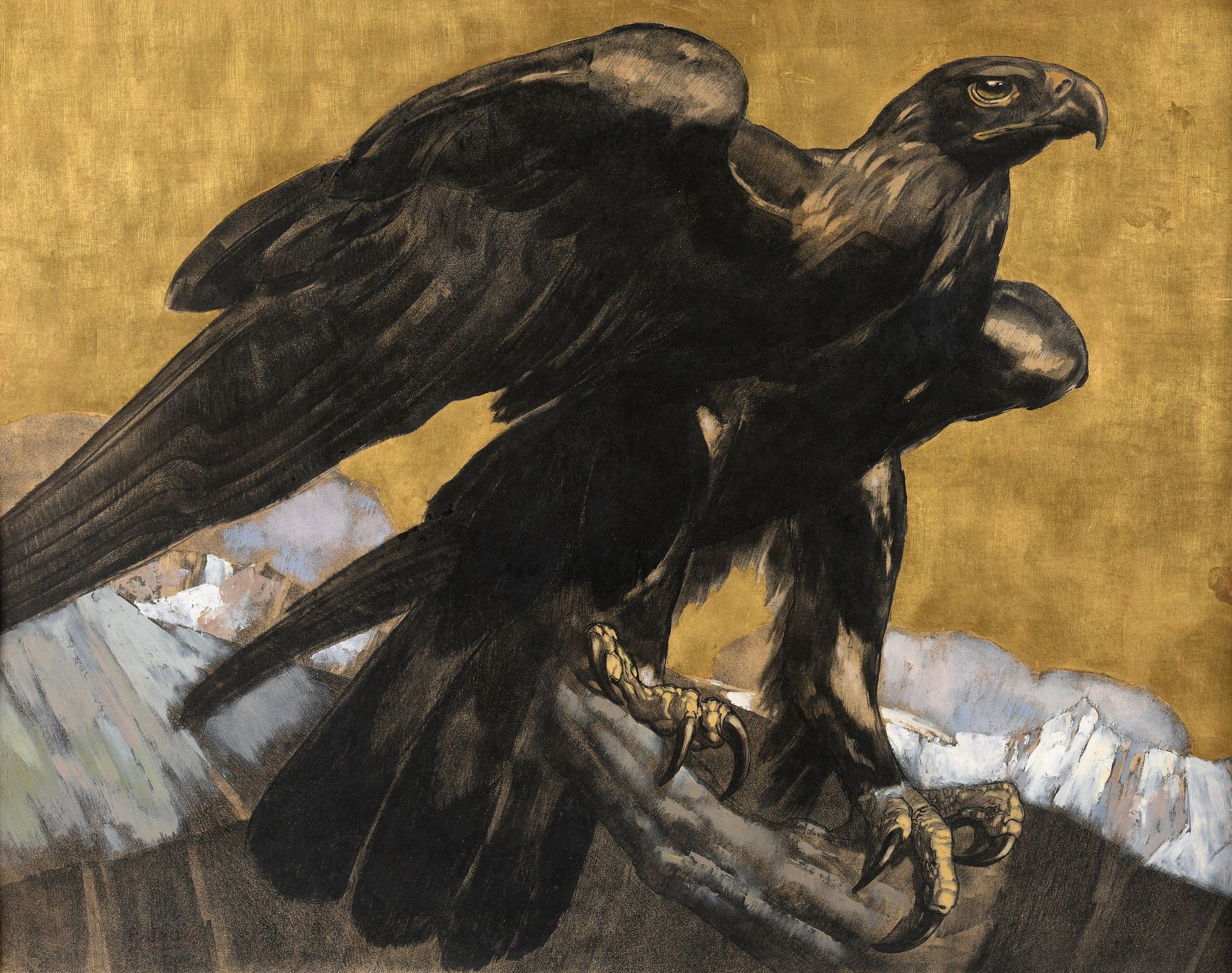 Null Paul JOUVE (1878-1973)

Aigle, circa 1929

Lithographie rehaussée de gouach&hellip;